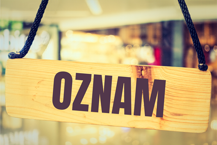OZNAM PRE ČITATEĽOV