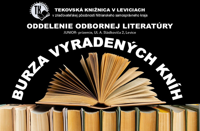 Oddelenie odbornej literatúry organizuje BURZU VYRADENÝCH KNÍH.