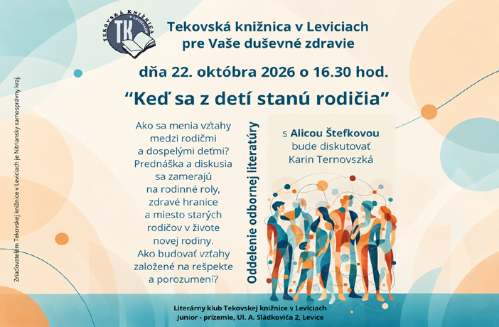 Keď sa z detí stanú rodičia – prednáška a diskusia o rodinných vzťahoch