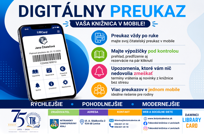 Digitálny čitateľský preukaz LibCard