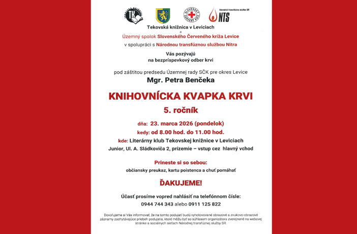 KNIHOVNÍCKA KVAPKA KRVI