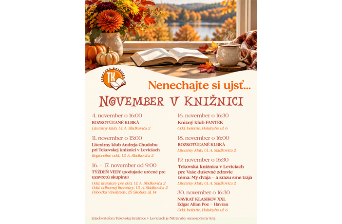 Nenechajte si ujsť november v knižnici...