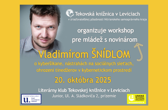 Workshop pre mládež s novinárom Vladimírom Šnídlom.