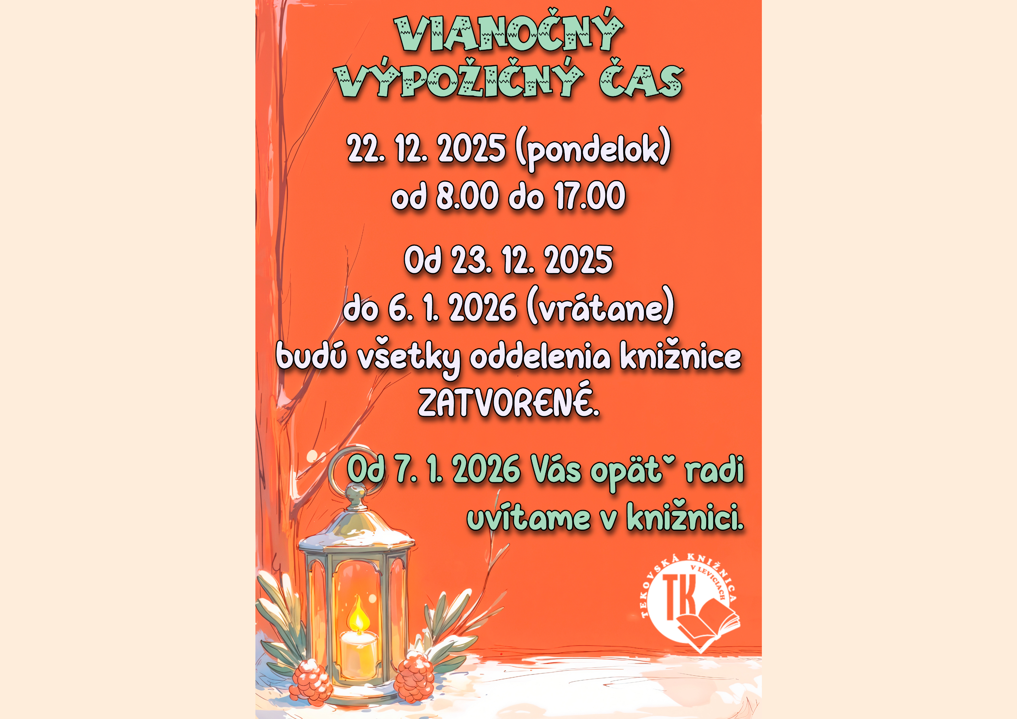 VIANOČNÝ výpožičný čas v Tekovskej knižnici v Leviciach.